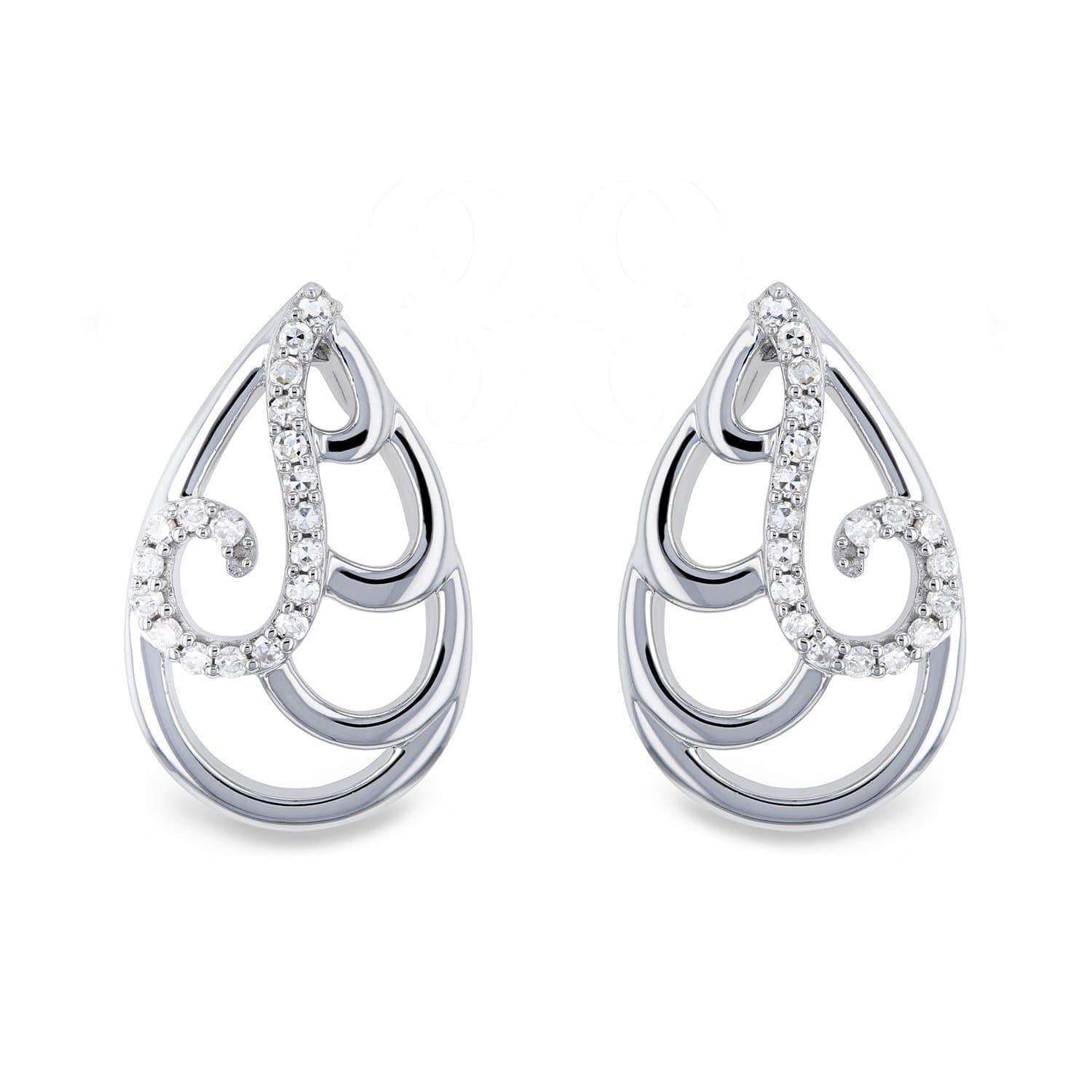 Kobelli Wispy Teardrop Diamond Earrings 10k Gold