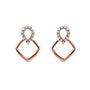 Kobelli White or Rose Gold Geometric Diamond Earrings