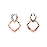 Kobelli vita eller rosa guld geometriska diamantörhängen