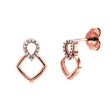 Kobelli White or Rose Gold Geometric Diamond Earrings 62509/R