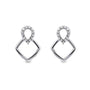 Kobelli White or Rose Gold Geometric Diamond Earrings