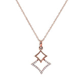 Kobelli Rauten-Halskette mit geometrischem Diamant, 10 Karat Roségold, 18 Zoll 62510-r