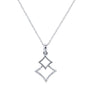 Kobelli Rhombus Geometric Diamond Necklace 10k White Gold, 18 Inch 62510-W