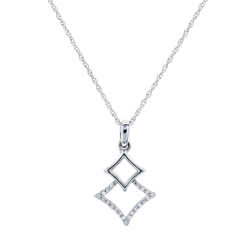 Kobelli rhombus geometrisk diamant halskæde 10k hvidguld, 18 tommer 62510-w