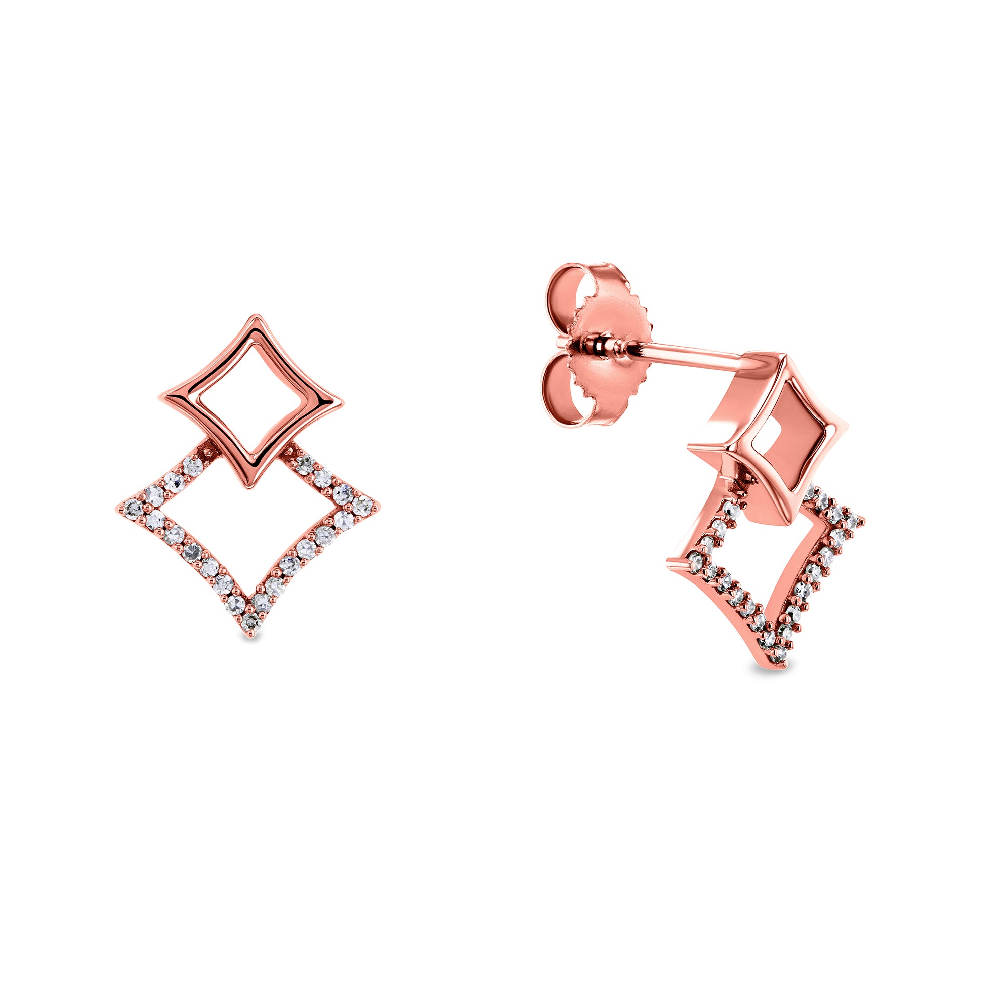 Natural Diamond Accent Kite Earrings