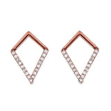 Kobelli White or Rose Gold Geometric Kite Diamond Earrings