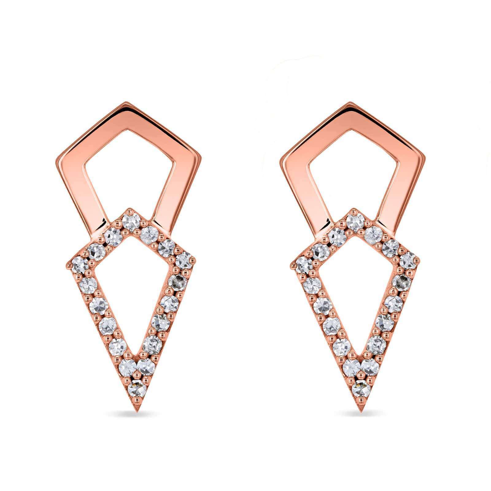 Kobelli Diamond Kite Arrow Earrings 10k Gold