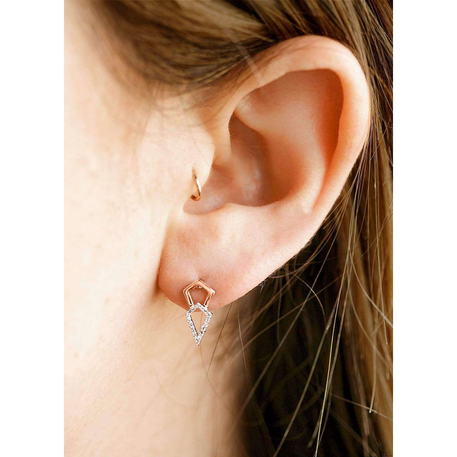 Kobelli Diamond Kite Arrow Earrings 10k Gold