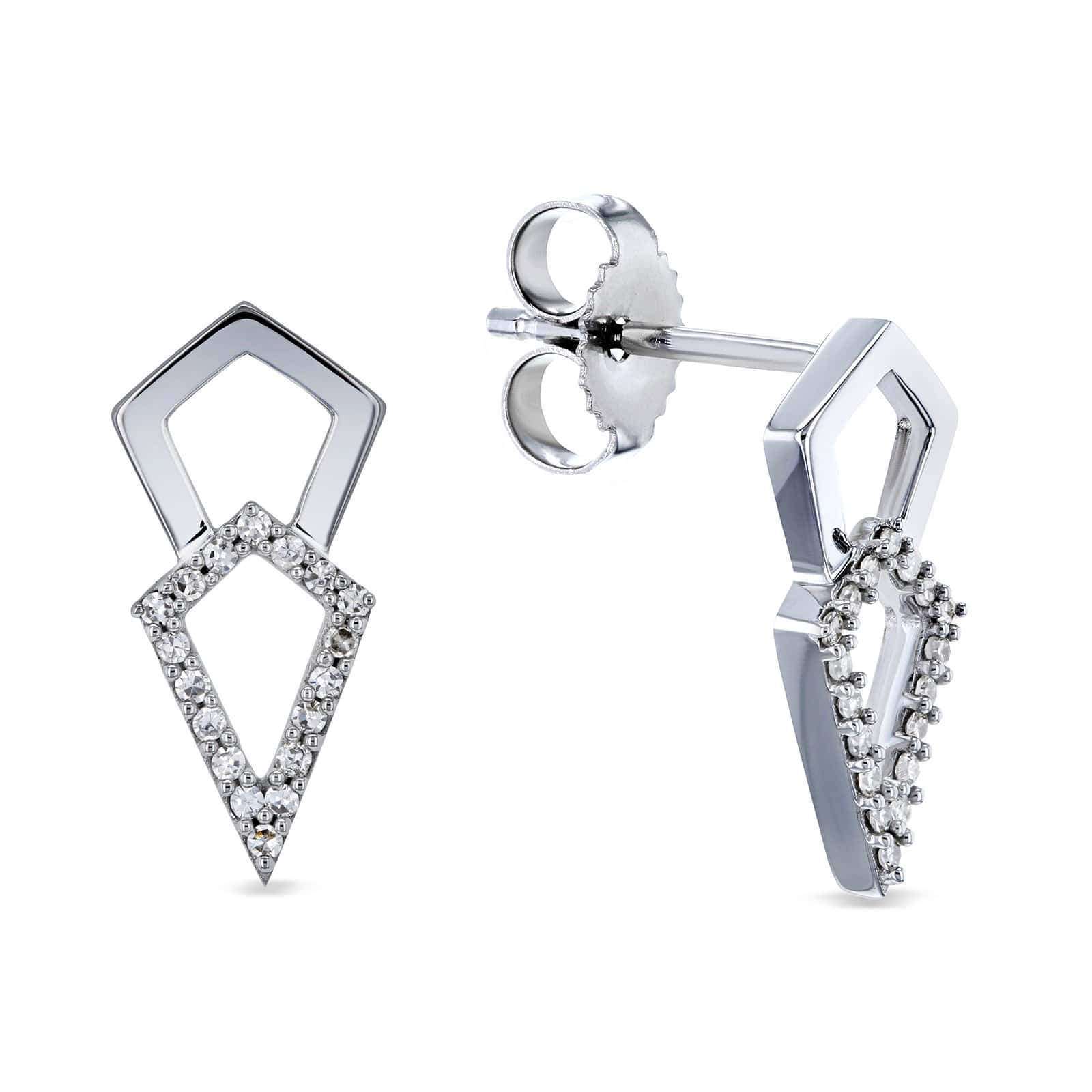 Kobelli Diamond Kite Arrow Earrings 10k Gold 62513/W