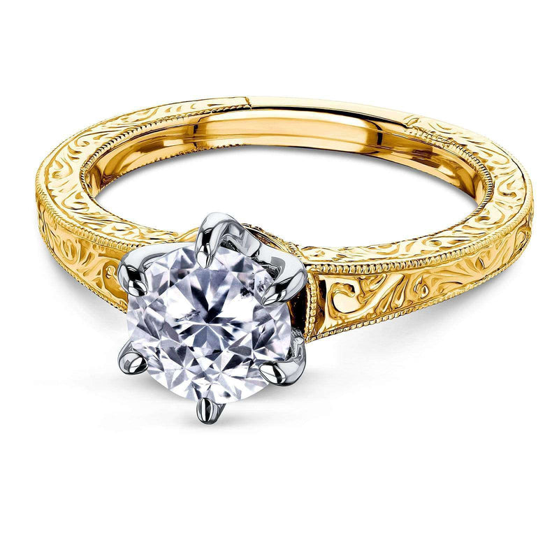 Kobelli Vintage 6-Prong 1 Carat Solitaire Diamond Ring - Multiple Gold Options