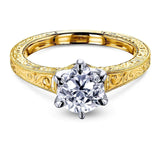 Kobelli Vintage 6-Prong 1 Carat Solitaire Diamond Ring - Multiple Gold Options
