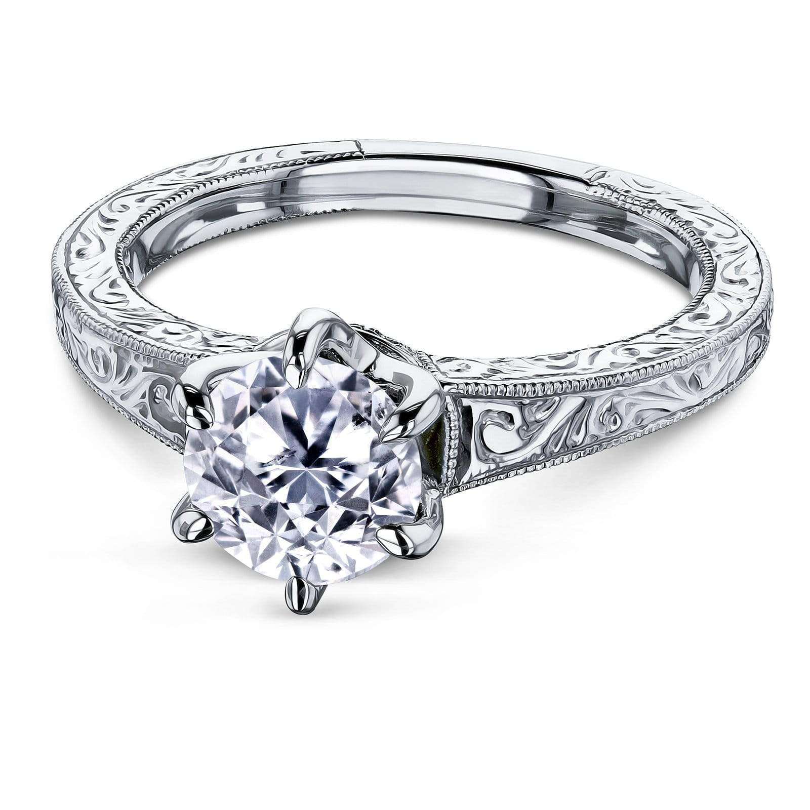 1 carat 6 prong solitaire diamond ring