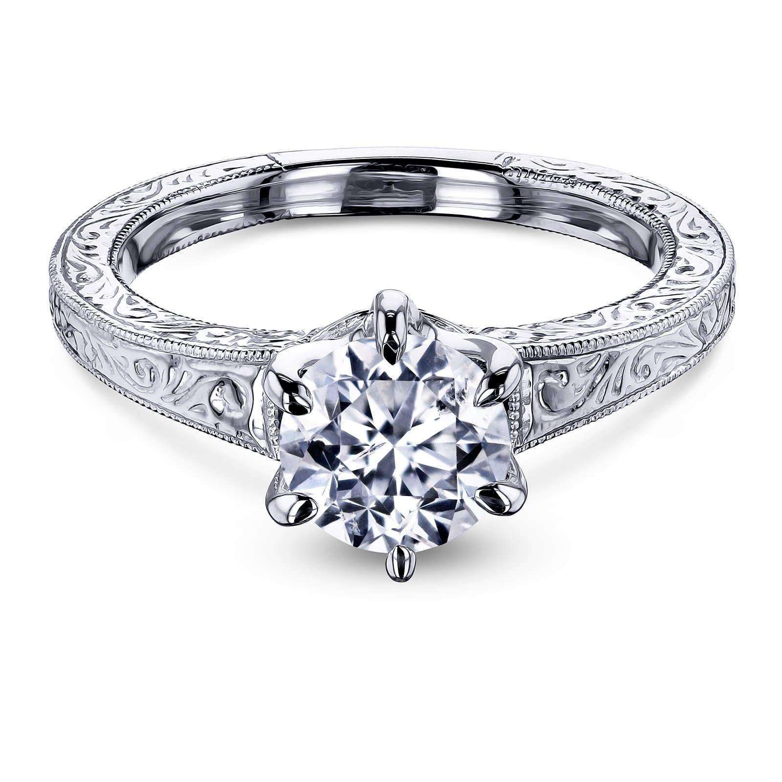 Kobelli Vintage 6-Prong 1 Carat Solitaire Diamond Ring - Multiple Gold Options