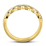 Aliança de casamento ondulada antiga com diamante Kobelli 1/6 quilate tcw ouro 14k