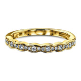 Aliança de casamento ondulada antiga com diamante Kobelli 1/6 quilate tcw ouro 14k