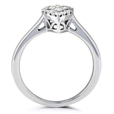 Kobelli Pear Cluster Invisible Princess Diamond Ring 1/4 Carat TW 10k White Gold