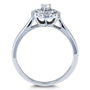 Kobelli Round Cluster Double Halo Taper Shank Diamond Ring 1/5 Carat TW 14k White Gold