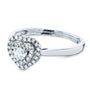 Kobelli Heart Cluster Double Halo Taper Shank Diamond Ring 1/5 Carat TW 14k White Gold