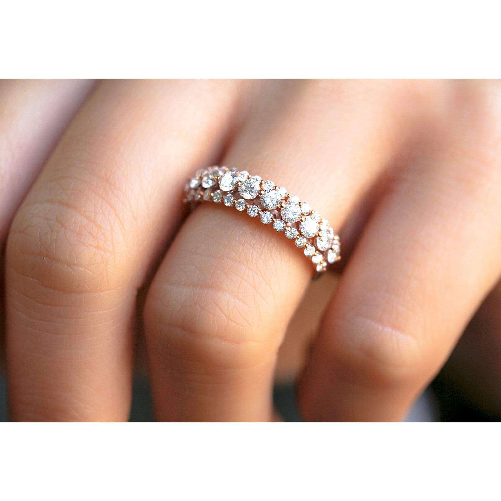 Kobelli Three Row Diamond Band 10k Rose Gold (1 CTW)
