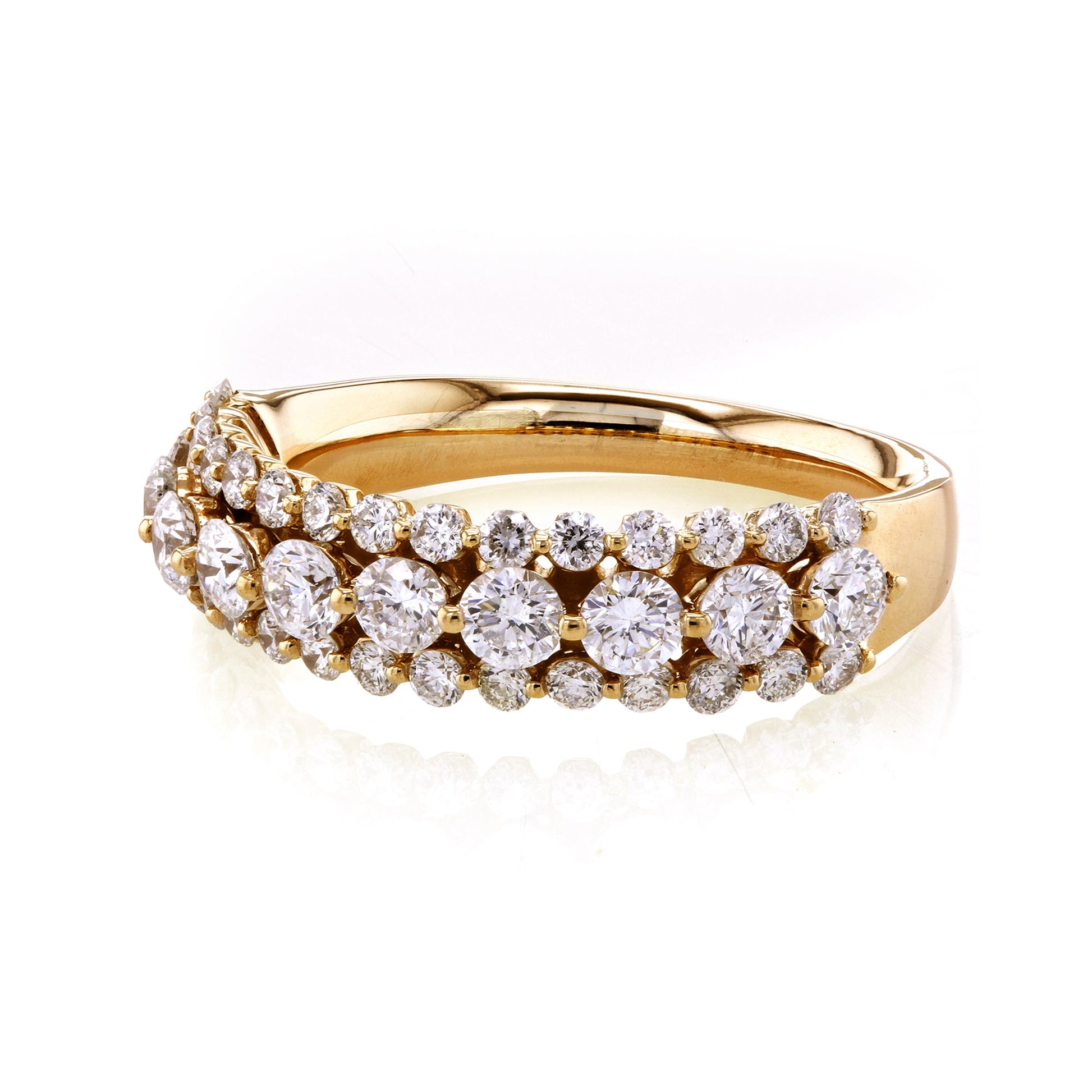 Kobelli Triple Row Diamond Bubble Ring