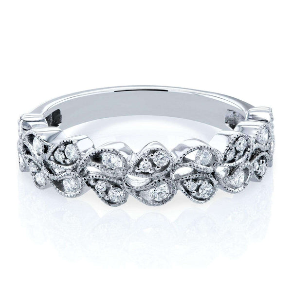 Kobelli Leafy Diamond Band 1/4 Carat TW 10k White Gold