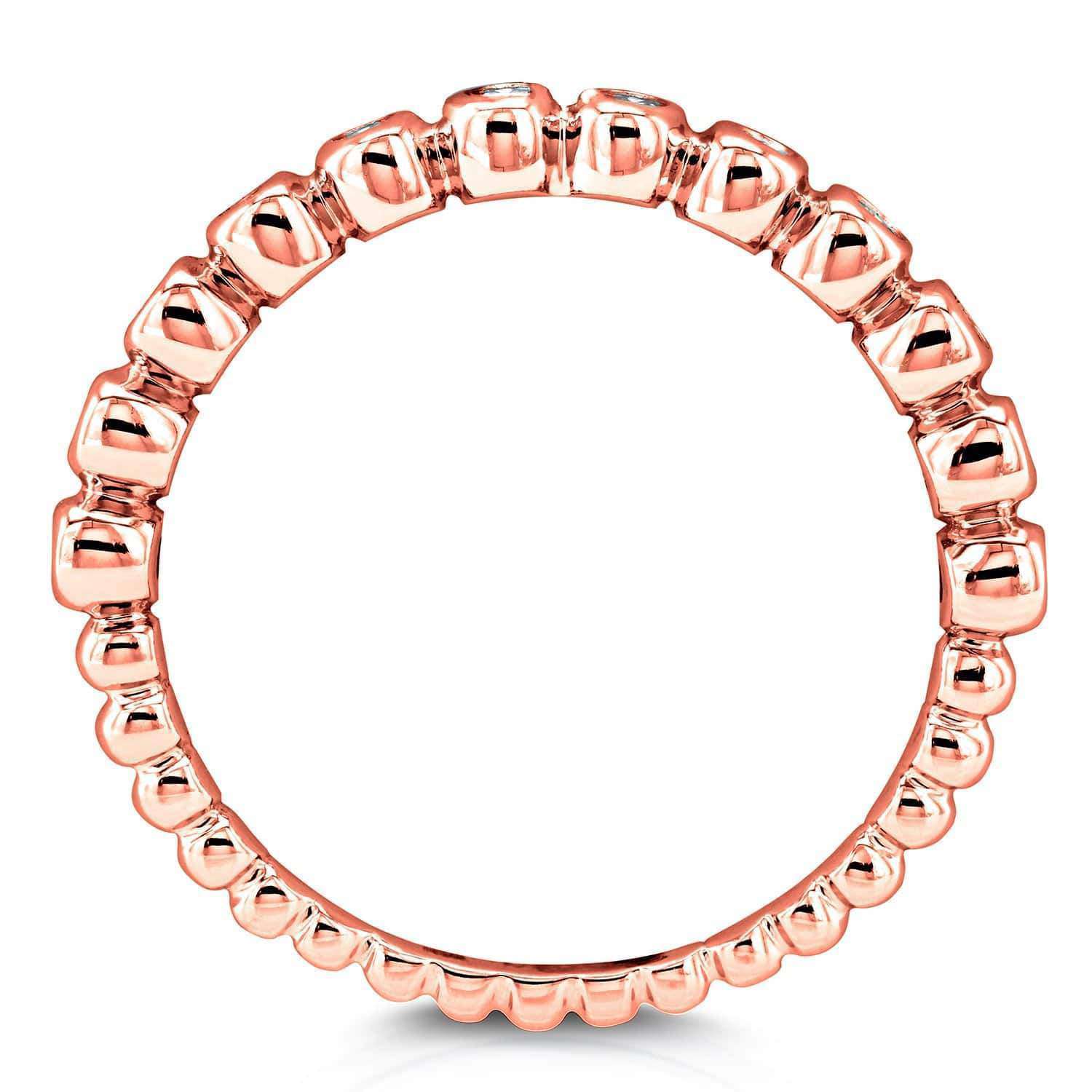 Kobelli Ribbed Bezel Diamond Band 10k Rose Gold
