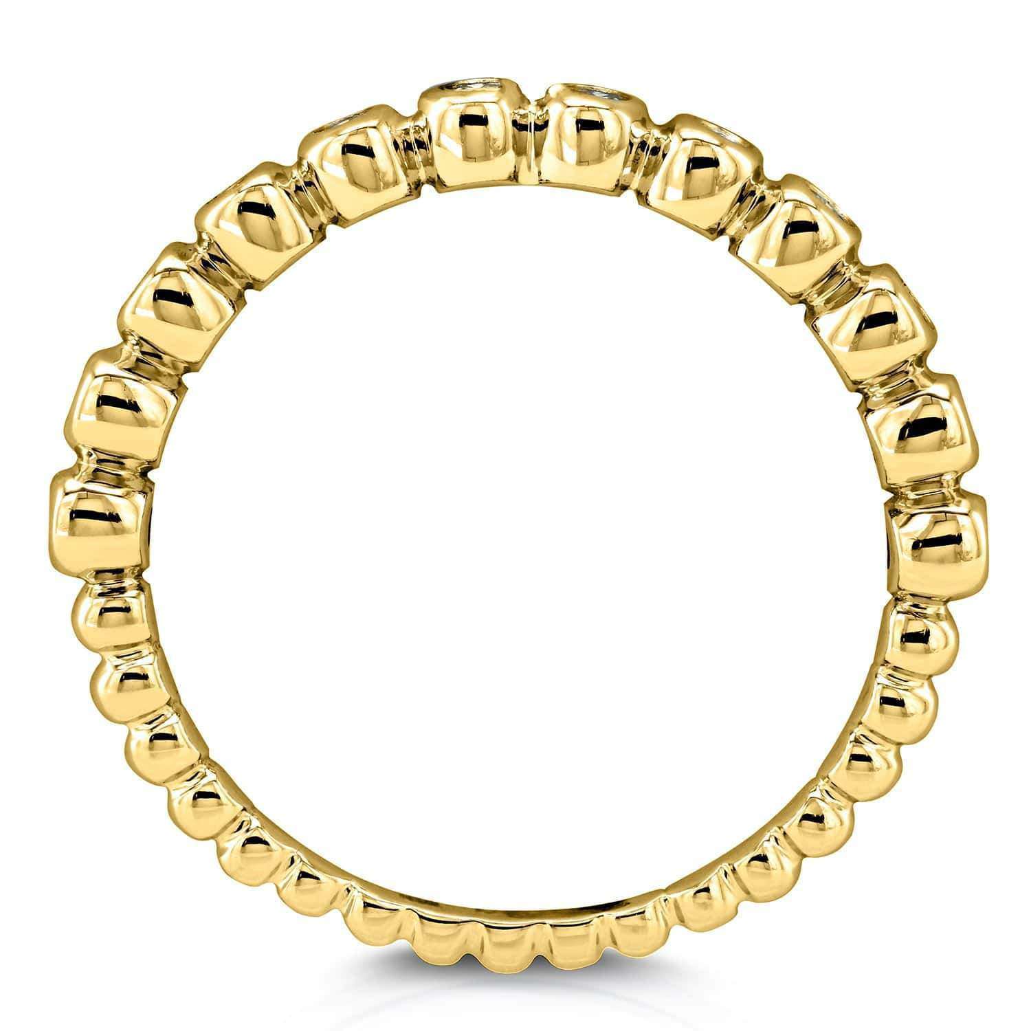 Kobelli Ribbed Bezel Diamond Band 10k Yellow Gold