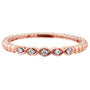 Kobelli Ribbed Navette Pattern Diamond Accent Band 10k Rose Gold