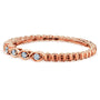 Kobelli Ribbed Navette Pattern Diamond Accent Band 10k Rose Gold