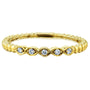 Kobelli Ribbed Navette Pattern Diamond Accent Band 10k Yellow Gold