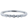 Kobelli Ribbed Navette Pattern Diamond Accent Band 10k White Gold
