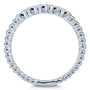 Kobelli Ribbed Navette Pattern Diamond Accent Band 10k White Gold