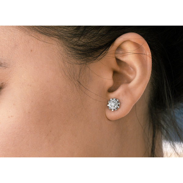 Kobelli Cluster Diamond Stud Earrings 10k Gold