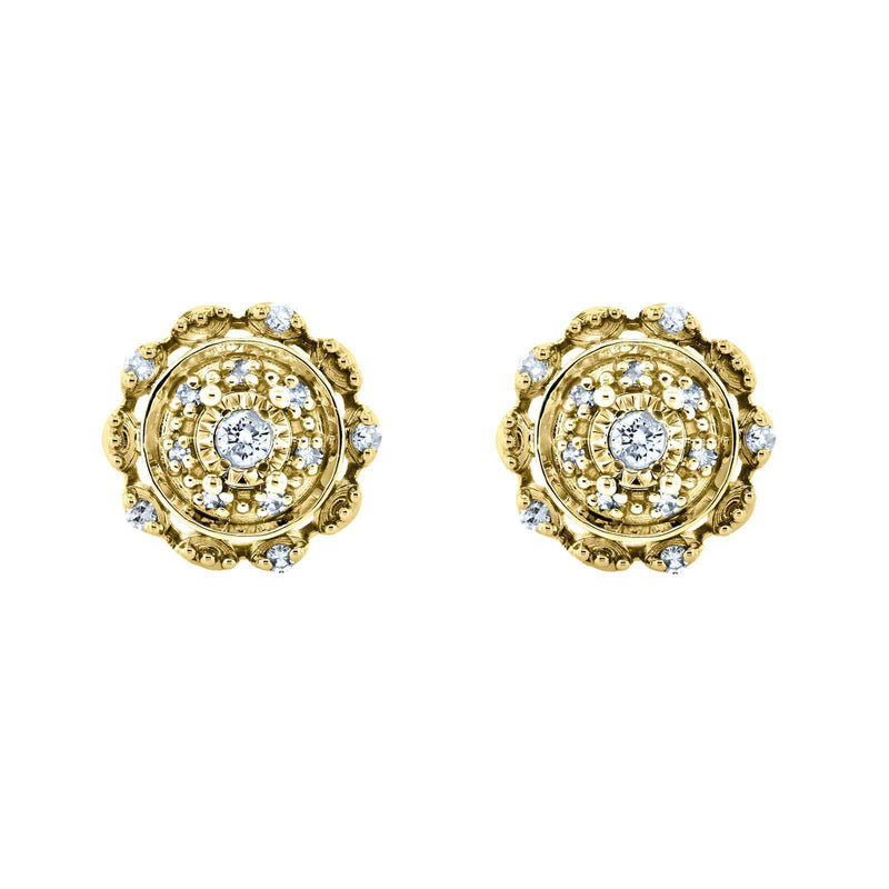 Kobelli Cluster Diamond Stud Earrings 10k Gold