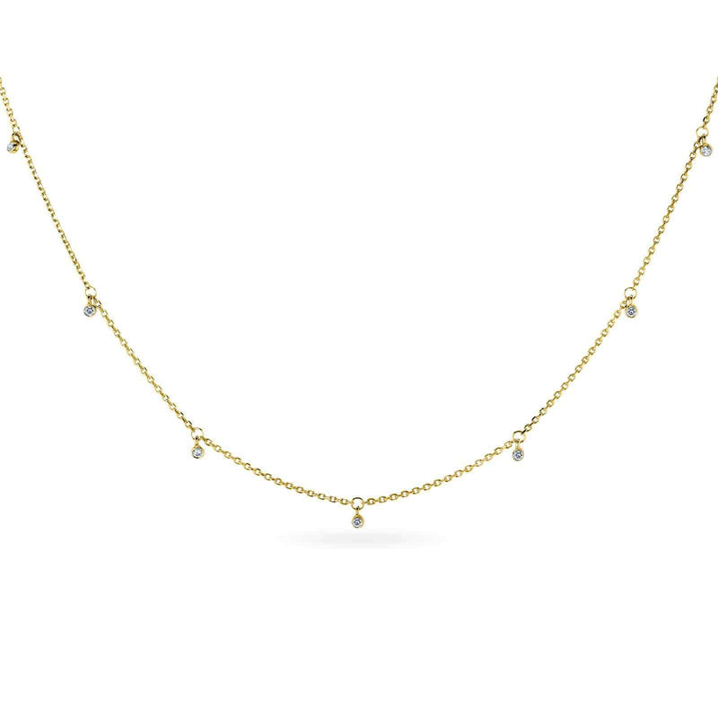 Kobelli Diamond Accent Drops Station Necklace 14k Gold
