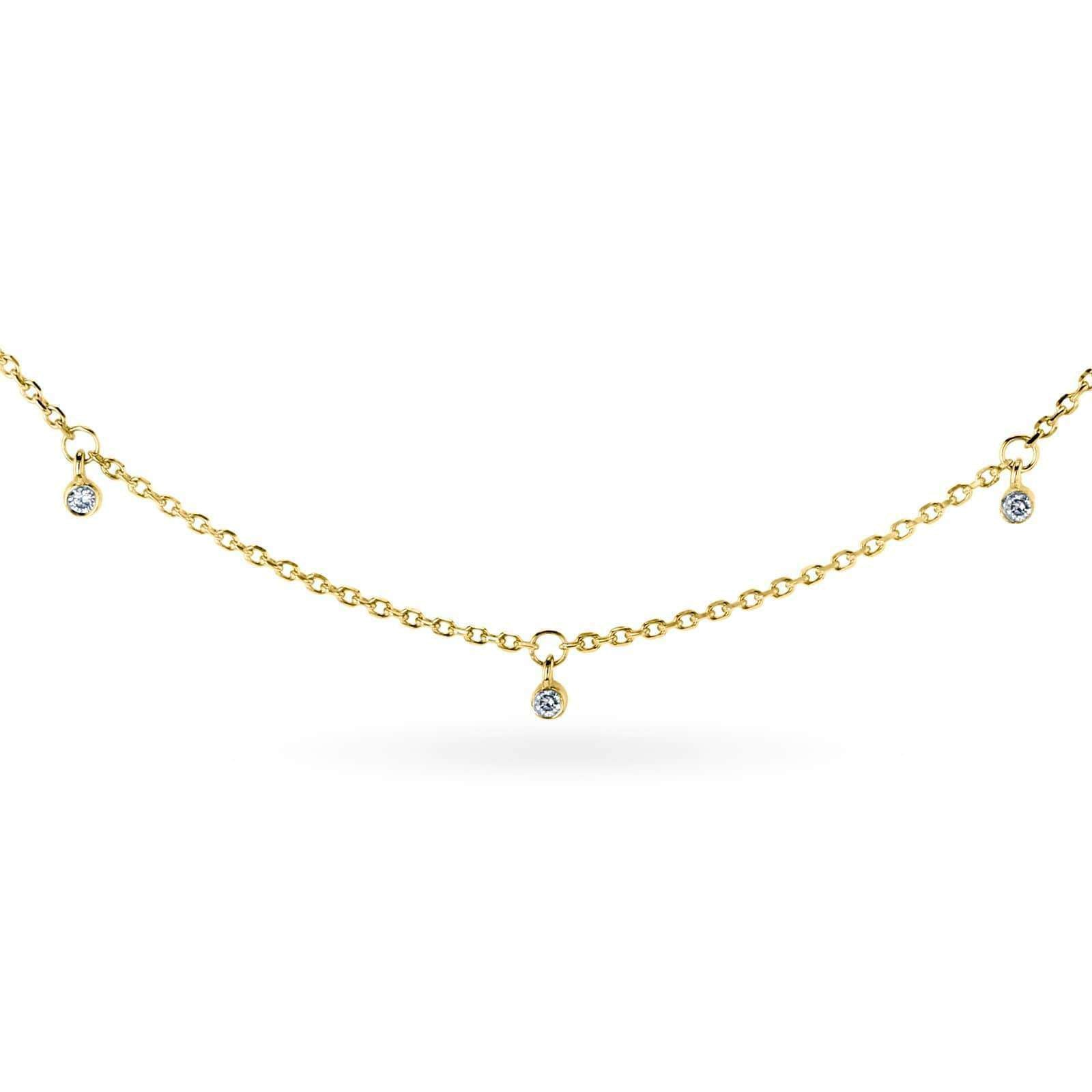 Kobelli Diamond Accent Drops Station Necklace 14k Gold