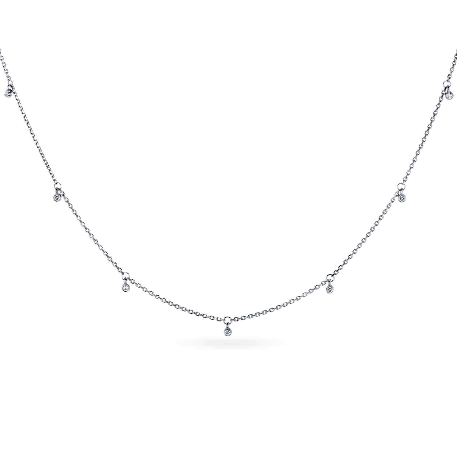 Kobelli Diamond Accent Drops Station Necklace 14k Gold 62554/W