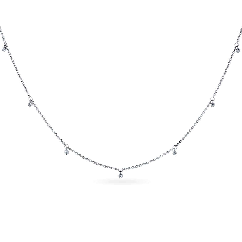 Kobelli Diamond Accent Drops Station Necklace 14k Gold 62554/W