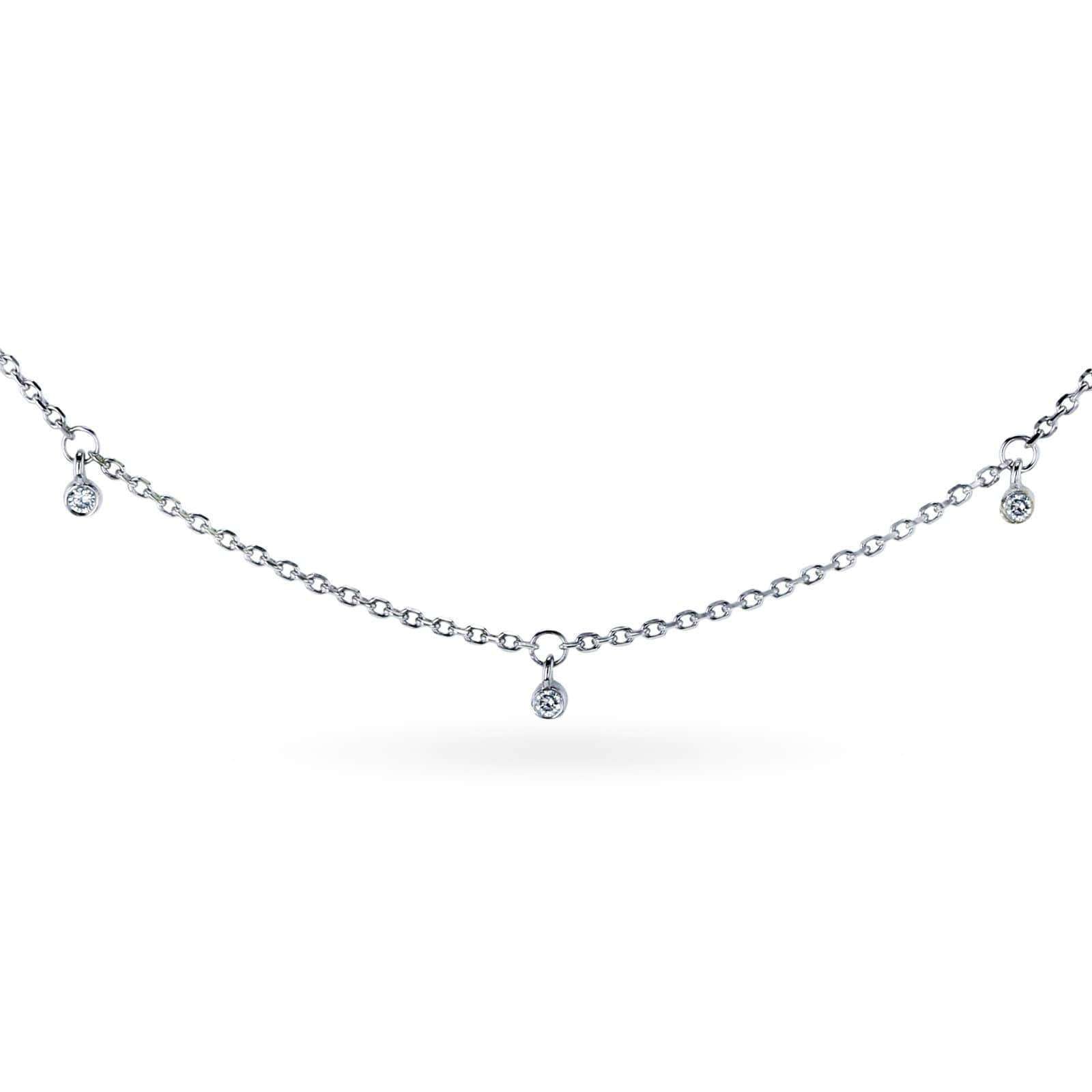 Kobelli Diamond Accent Drops Station Necklace 14k Gold