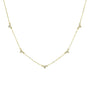 Kobelli Triple Bezel Diamond Necklace 14K Gold, 18 or 16 Inch