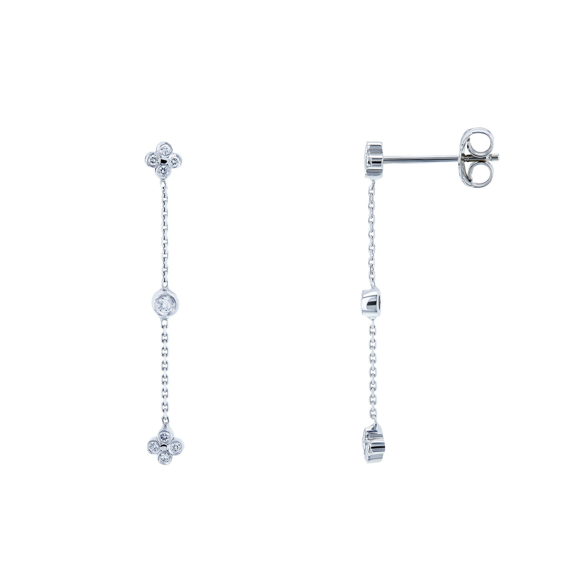 0.13 Carat Natural Diamond Chain Earrings