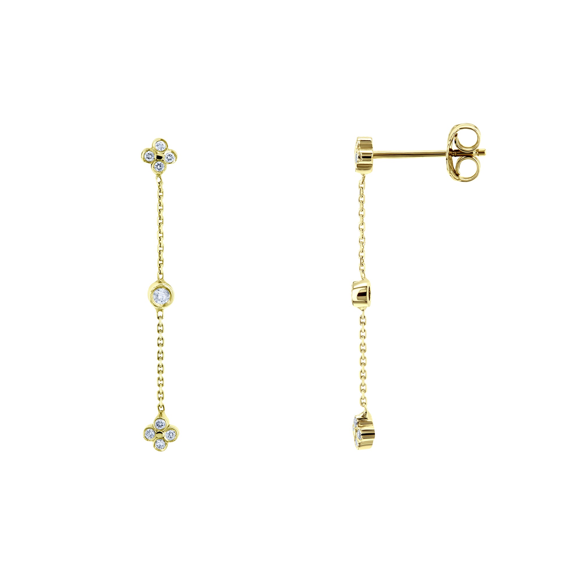 0.13 Carat Natural Diamond Chain Earrings