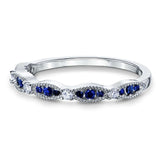 Kobelli-Band mit blauem Saphir und weißen Diamanten