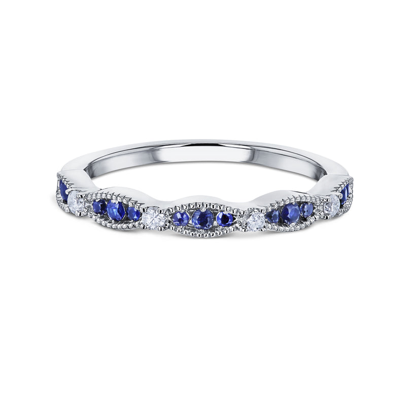 Blått safirvitt diamantband
