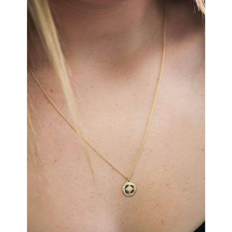 Kobelli 1.3pt Diamond Small Medallion Star Adjustable Necklace 14k Gold 62567-Y