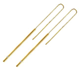 Brincos de corrente e barra de diamante Threader de 1 ponto Kobelli em ouro amarelo 14k 62572-Y
