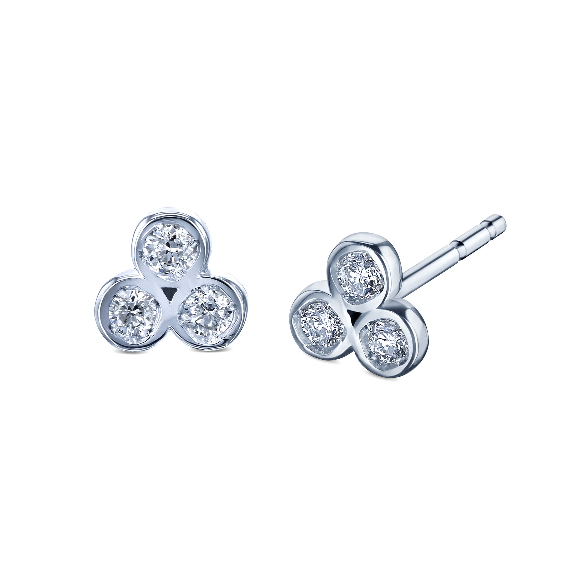 0.1 Carat Natural Diamond Trinity Studs