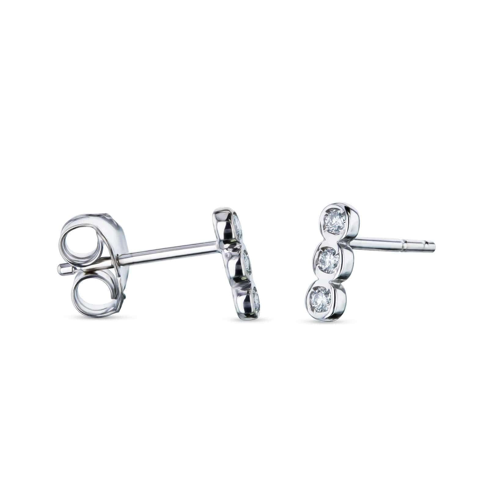 Kobelli 1/15ct Diamond Bezel Set Trio Stud Earrings