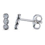 Kobelli 1/15ct Diamond Bezel Set Trio Stud Earrings