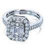 Kobelli Multi Diamond Baguette Cluster Pave-Shank Half Eternity Ring (1 CTW)